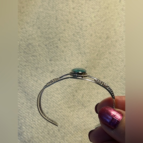 Sterling 925 silver & interesting turquoise bracelet - Picture 11 of 13